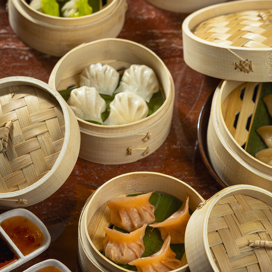 assortment of dim sum